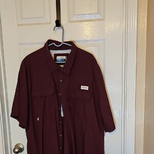 Magellan Outdoors Men's Dark Red Casual Shirt